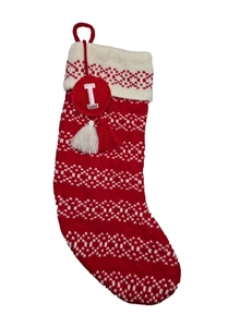 Wondershop Knit Monogram Christmas Stocking 18" Letter I, Red & White by Target - Picture 1 of 5