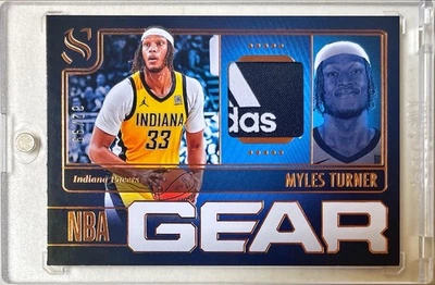 2024 Panini Silhouette Myles Turner Adidas Logo Game Used Patch /99 Bucks RARE - Image 1 of 4