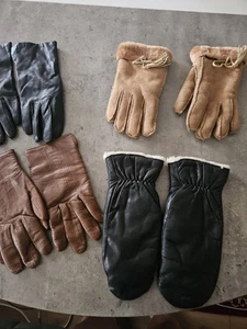 4 Paar Konvolut Damen oder Herren Vintage Leder Handschuhe  - Bild 1 von 9