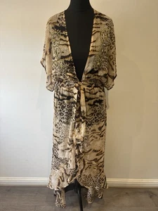 River Island Del Mar Cover Up Embellished Animal Print Size Medium BNWT RRP £40 - Picture 1 of 11