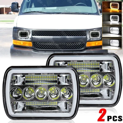 Faros LED de haz alto bajo de 5x7" 7x6" para Chevy Express 1500 2500 3500 Foto 1 de 4