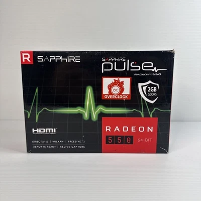 Sapphire Pulse AMD  Radeon RX550 2GB OC GDDR5 Graphic Card 64 Bit UNTESTED - Image 1 of 4