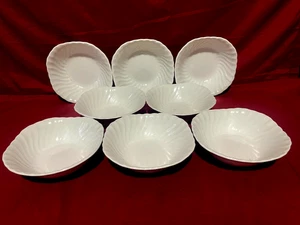 Johnson Brothers Regency White Set Of 8 Square Cereal/Soup Bowls 6" England - Picture 1 of 2