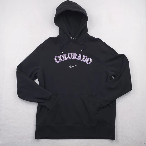 Nike Colorado Rockies Hoodie Mens Sz XL Black Pullover Long Sleeve Sweatshirt Cover