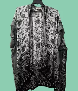 Lucky Brand Womens CoverUp Viscose Floral Casual Boho Top Open Front NEW - Picture 1 of 8