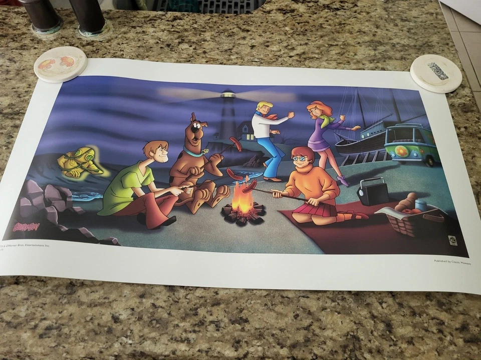 Classic Momen "Scooby Doo Picnic" 17"x30.5" Serio lithograph, W/COA - Image 1 of 4