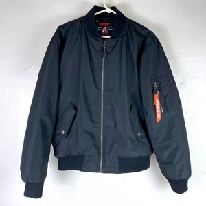 Spire by Galaxy Flight Bomber Jacket Men's Black Sz. Medium - Picture 1 of 8