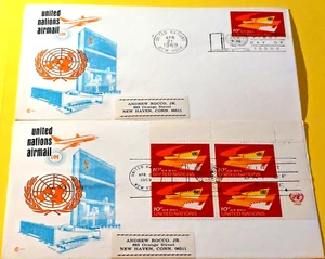 United Nations Airmail FDI 1969 Envelopes Lot of 2 - Picture 1 of 4