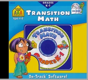SCHOOL ZONE TRANSITION MATH GRADES K TO 1 NEW CD ROM SOFTWARE SHIPS FAST - Picture 1 of 2