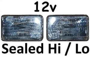 Sealed Beam 12V Hi/Lo High/Low Headlights Head Lights 6x4 4x6 160x100 - Picture 1 of 7