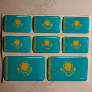 Sticker Kazakhstan Resin Domed Stickers Kazakhstan Flag 3D Vinyl Adhesive Decal - Picture 1 of 1