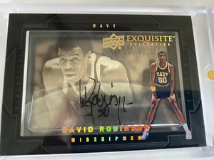 2011-12 UPPER DECK EXQUISITE DAVID ROBINSON ON CARD AUTO. AWESOME CARD, MINT!