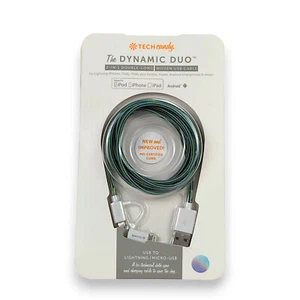 Tech Candy 6ft 2-IN-1 Woven USB to Lightning/Micro-USB Charger - MFi-Certified - Bild 1 von 2