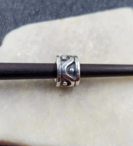 Retired Pandora Wave Abstract Design 925 Sterling Silver Spacer Charm - Picture 1 of 5