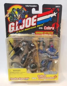 GI Joe vs Cobra SpyTroops Snake Eyes Vs Cobra Commander 2003 Valor Venom - Picture 1 of 2