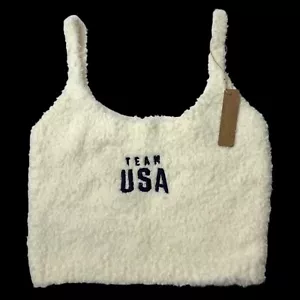SKIMS Cozy Knit Tank Top Team USA White S/M - Picture 1 of 7