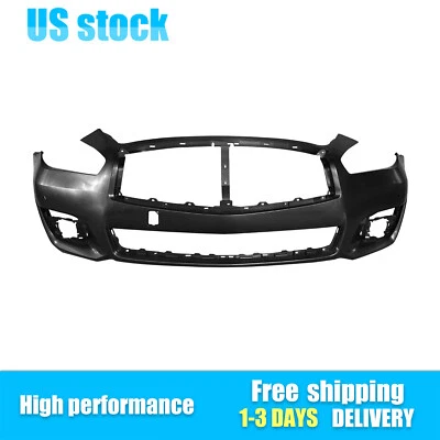 Fits 15-19 INFINITI Q70 Q70L New Front Bumper Cover Fascia W/ Sensor Holes Foto 1 de 2