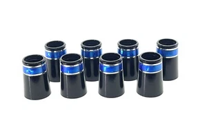 8 pcs Universal Size Royal Blue / Silver Ring ferrule Fit Both .355” / .370” - Picture 1 of 4
