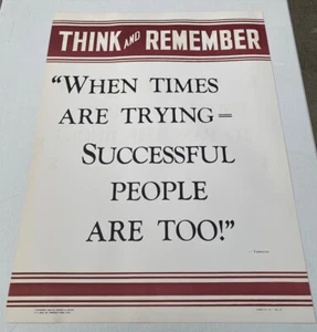 Vintage Insprational Double-Sided Posters 1950’s-60’s “Think & Remember”NEW RARE - Picture 1 of 5