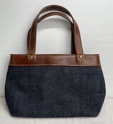 RELIC джинсовой ткани Jean Дамская сумка сумочка из искусственной кожи женщин девочка маленький 6 «x 9» EUC - Изображение 1 из 4