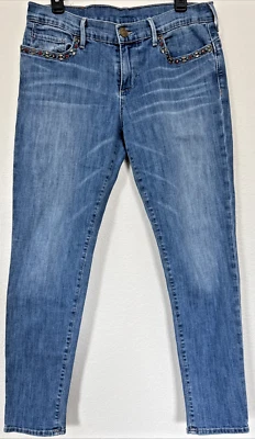 TRUE RELIGION Jeans Womens Size 31 Medium/Light Wash Embellished Pockets CHRISSY - Image 1 of 4
