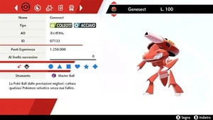 Genesect Ultra Shiny BR + Masterball Pokemon Sword Shield Pokemon Spada - Scudo - Picture 1 of 3