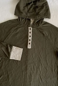 Duluth Trading Co Pullover Hoodie Shirt Damen XL grün kuschelig weich Viertelknopf - Bild 1 von 6