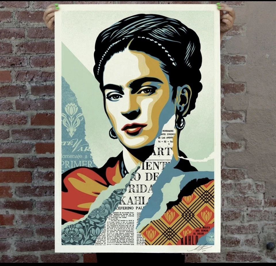Shepard Fairey OBEY GIANT Print Frida Kahlo Litho Poster Signed 24x36 2025 MINT - Image 1 of 2
