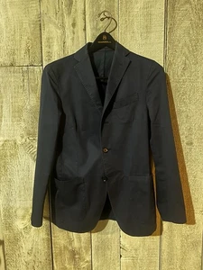 Eidos Napoli ISAIA 100% Cotton Navy Blue Sport Coat 34R Italian Handmade Summer - Picture 1 of 5