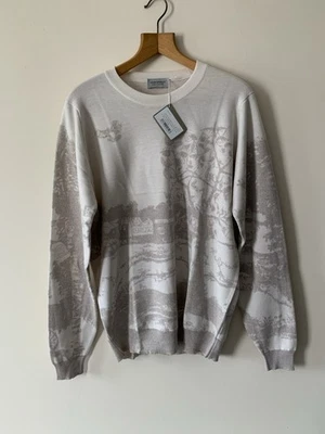 John Smedley Mural Jacquard Lana Merino Jersey Grande 23” Pit Nuevo Regalo PVP £395  Foto 1 de 4