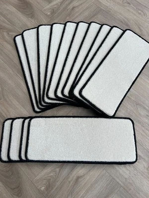 14 light cream Open Plan Carpet Stair Treads  Pad 14 Large Pads(A62) - Image 1 of 3