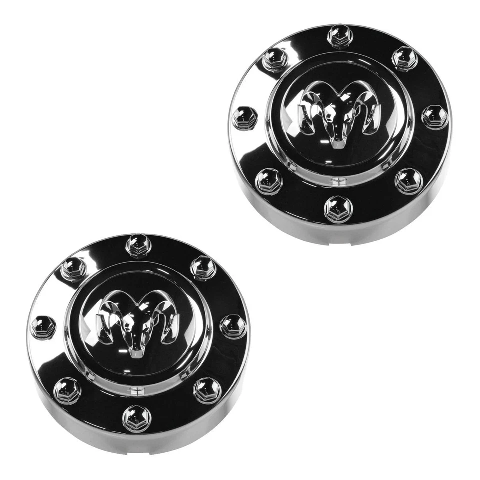 OEM Wheel Center Hub Cap Pair Set of 2 LH & RH Front Chrome for Ram 3500 DRW - Image 1 of 4