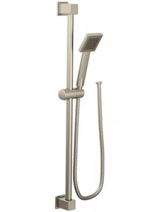 Neu Moen S3879EPBN 90 Grad Handbrause, Schlauch, Schiebestange Nickel gebürstet - Bild 1 von 1