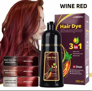IIIMEIDU Wine Red-Hair Dye Shampoo 3/1 for Gray Hair,Herbal Ingredients Shampoo - Picture 1 of 3