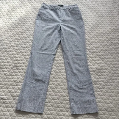 VTG Lauren Ralph Lauren Seersucker Pants Women’s 6 Blue White Striped Preppy - Image 1 of 4