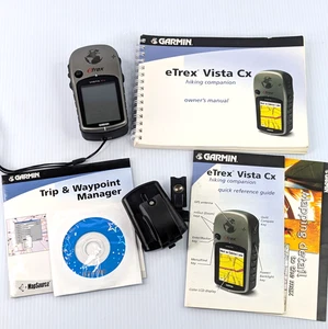 Garmin E-Trex Vista CX Battery Operated GPS W/ SD, Manual, & Bundle TESTED WORKS - Picture 1 of 18