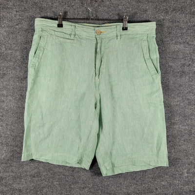 Pantalones Cortos Chinos Tommy Bahama Relax Para Hombre Talla 36 Rayas Verdes 100% Lino Foto 1 de 4