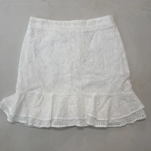 Francesca’s Blue Rain White Eyelet Ruffle Mini Skirt Small NWT Cotton Summer - Picture 1 of 9