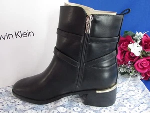 CALVIN KLEIN BOOTS STYLE JASEN BLACK ZIP UP SLIP ON SIZE 10 M NEW IN BOX - Picture 1 of 10