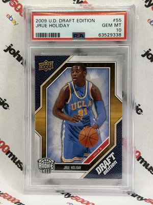 Jrue Holiday 2009 U.D. Edición Draft #55 ROOKIE PSA Gem Mint 10 Bucks Celtics Foto 1 de 2