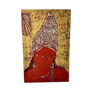 VTG Batik Art Portrait Image Shiva Bodhisattva Hindu Deity Goddess God 31 20 - Picture 1 of 4