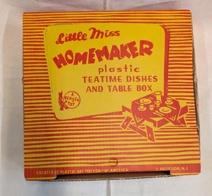 Vintage Little Miss Homemaker Teatime Dishes & Table Box - Picture 1 of 6