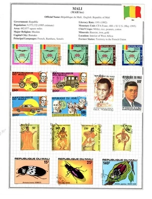 MALI--Lote. de 95 estampillas montadas en páginas Foto 1 de 4