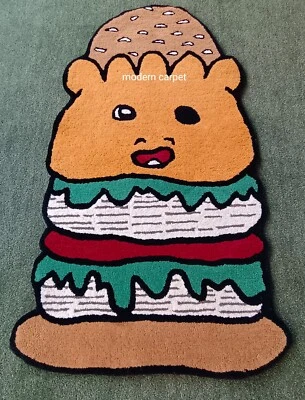 Alfombras de dibujos animados de 3x5 pies hechas a mano 100 % lana acolchadas a mano para decoración del hogar Foto 1 de 4