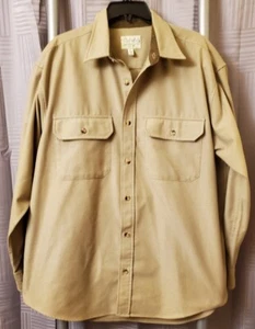 Cabelas Mens Heavy Duty Long Sleeve Button Down Shirt Size L REG Tan Pre-owned - Picture 1 of 7