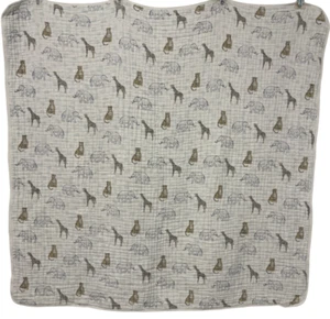 aden + anais Safari Animales Gris Diamantes Muselina Pesada Manta Bebé Etiqueta Blanca - Imagen 1 de 6