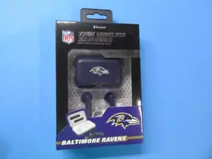 1 Pair of NIB Baltimore Ravens Soar Bluetooth Wireless Earbuds & Charging Case - Picture 1 of 2