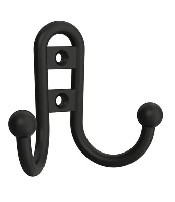Gancho de pared decorativo negro mate Brainerd 2 ganchos 2,69 pulgadas H B12090J-FB-C Foto 1 de 4