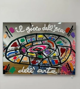 Das Gänsespiel der Kunst Bruno Donzelli UNIKAT Werk ACRYLGEMÄLDE Spiegel - Bild 1 von 1