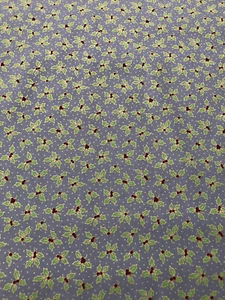 1/2 Metre Christmas Small Holly Berry 100% Cotton Fabric - Grey - Picture 1 of 2